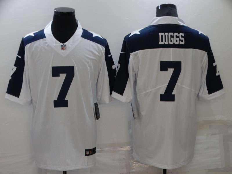 Men's Dallas Cowboys #7 Trevon Diggs White/Navy Vapor Limited Stitched Jersey